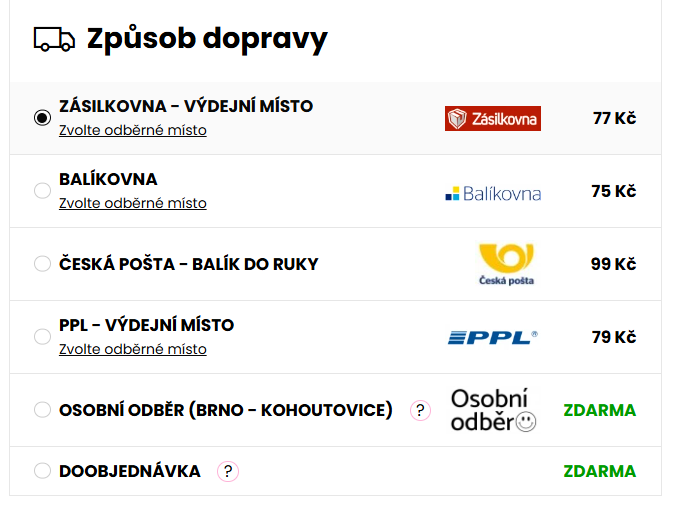 Způsob dopravy